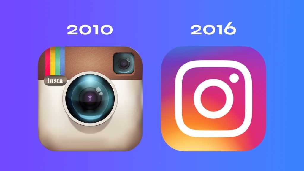 the instagram logo in 2010 compared with the 2016 version