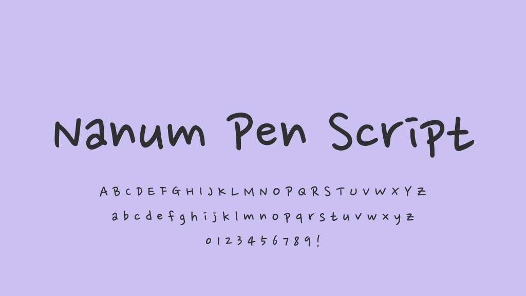 nanum pen script typeface